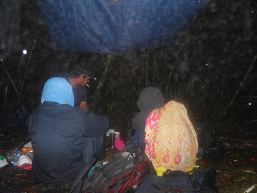lone pic of the guys at Lapong campsite. I took it while I was changing out of my wet clothes inside Fred's tent